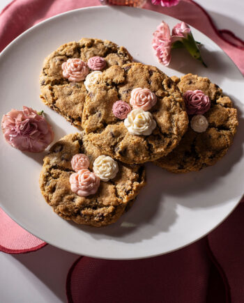 Galleta sin gluten de chispas de chocolate decorada