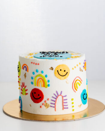 Cake con figuras dibujadas