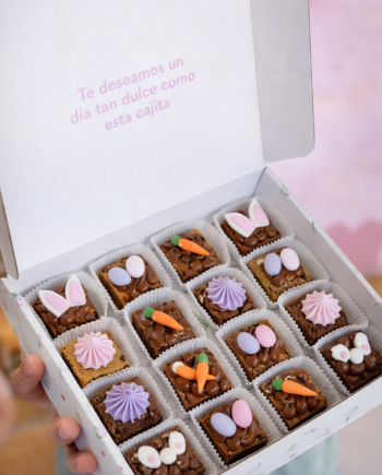 Caja de brownies y brookies de pascua (16 unidades)