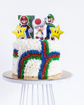 Cake con base pelitos y cake topper