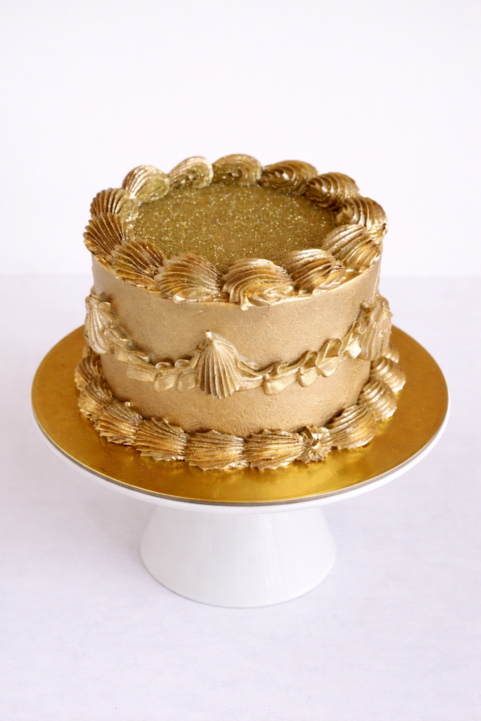Cake redondo golden/silver