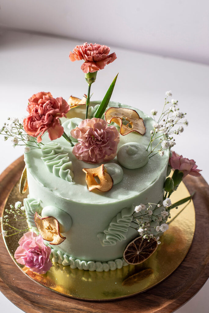 Cake con flores naturales