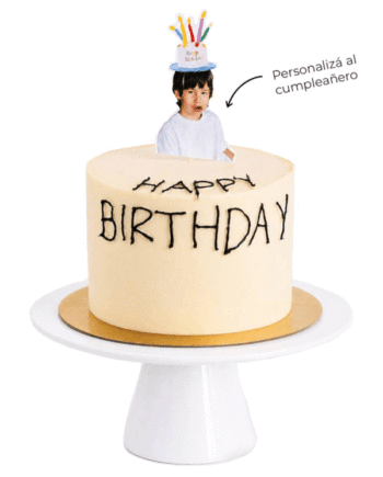 Cake con base sencilla y cake topper